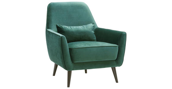 SESSEL in Mikrofaser Dunkelgrün - Dunkelgrün/Schwarz, MODERN, Holz/Textil (77/86/80cm) - Carryhome