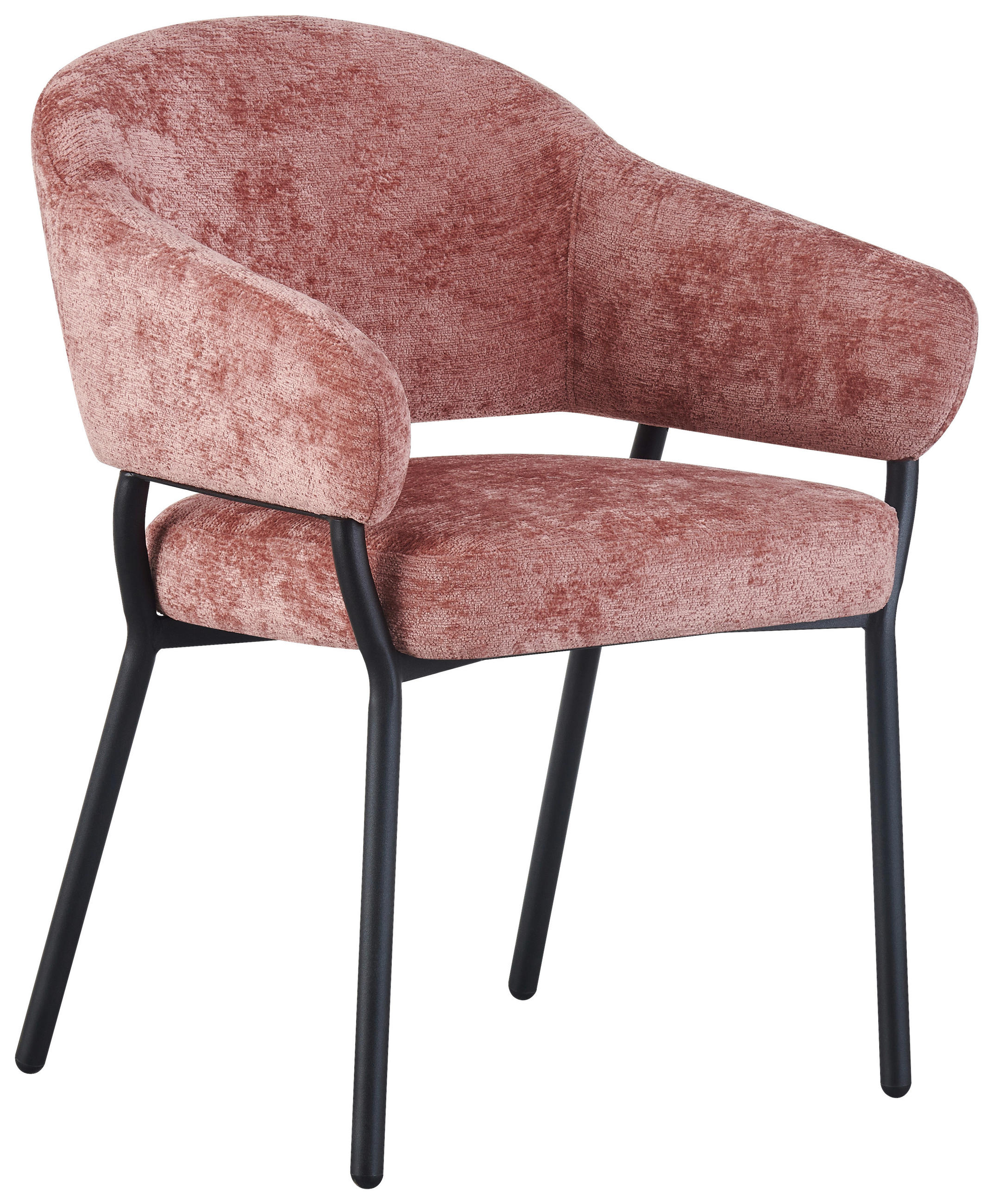 ARMLEHNSTUHL  in Eisen Mikrofaser  - Pink/Schwarz, KONVENTIONELL, Holz/Textil (60/80/62cm) - MID.YOU
