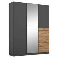 DREHTÜRENSCHRANK in Eichefarben, Dunkelgrau  - Eichefarben/Dunkelgrau, Modern, Holzwerkstoff (136/197/54cm) - Rauch Möbel