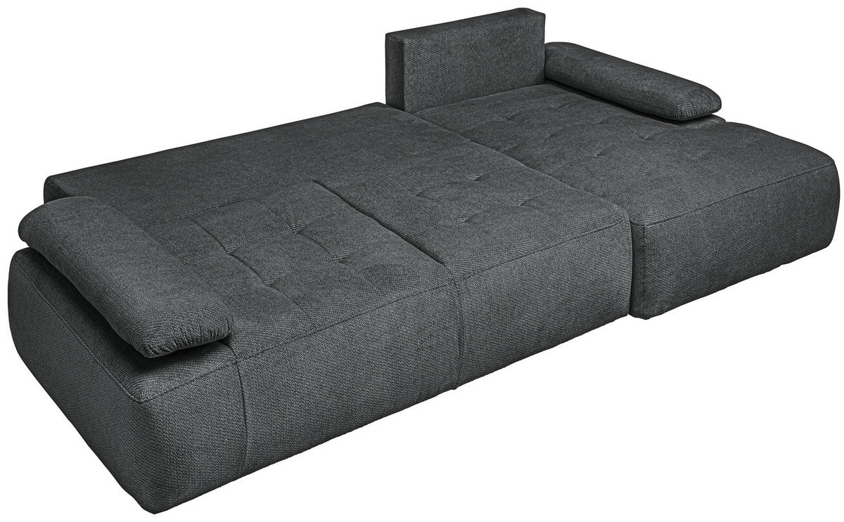 ECKSOFA Dunkelgrau Webstoff  - Dunkelgrau/Schwarz, KONVENTIONELL, Kunststoff/Textil (282/162cm) - Carryhome