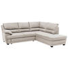 ECKSOFA in Mikrofaser Sandfarben  245/225 cm  - Sandfarben/Schwarz, Design, Kunststoff/Textil (245/225cm) - Livetastic