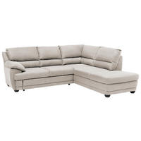 ECKSOFA in Mikrofaser Sandfarben  245/225 cm  - Sandfarben/Schwarz, Design, Kunststoff/Textil (245/225cm) - Livetastic