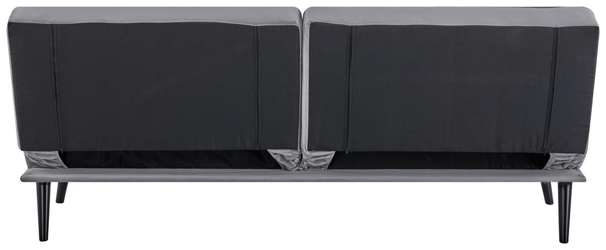 SCHLAFSOFA in Samt Grau  - Schwarz/Grau, Design, Holz/Textil (191/81/81cm) - Ti'me