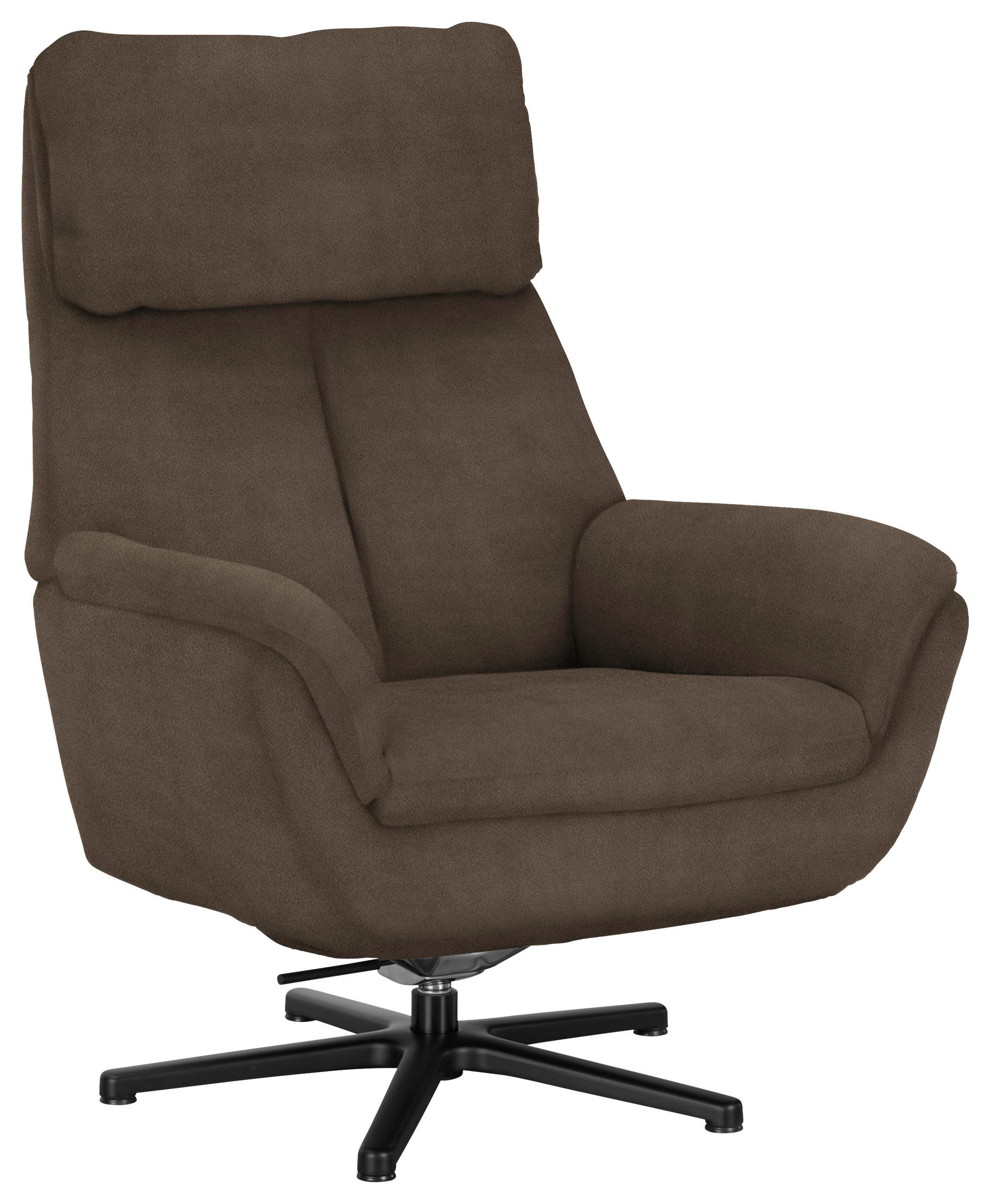RELAXSESSEL in Textil Braun  - Schwarz/Braun, Design, Textil/Metall (79/108/89cm) - Beldomo Style