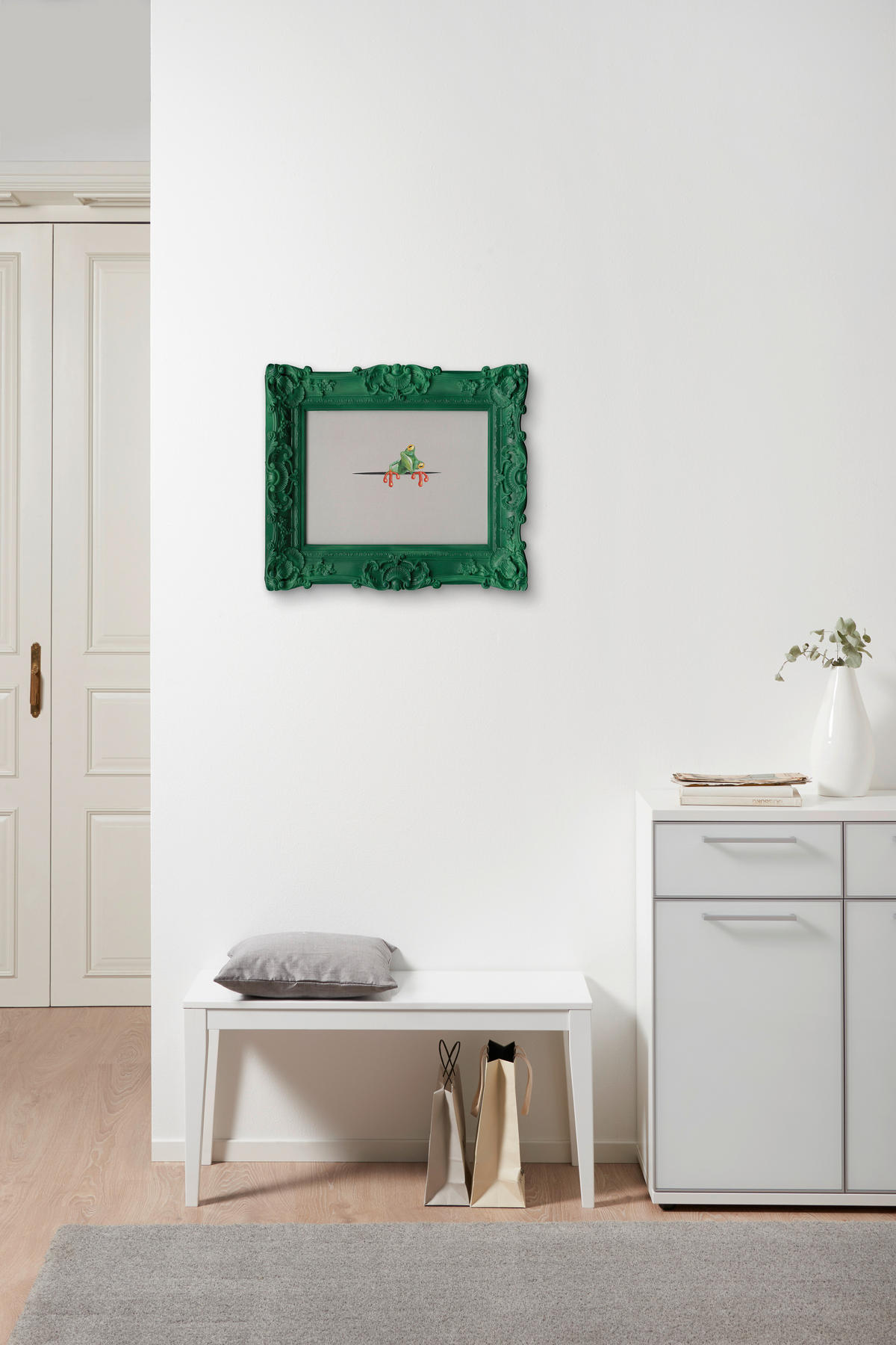 KUNSTDRUCK Tiere  - Weiß/Grün, Trend, Papier/Kunststoff (54/44cm) - Monee