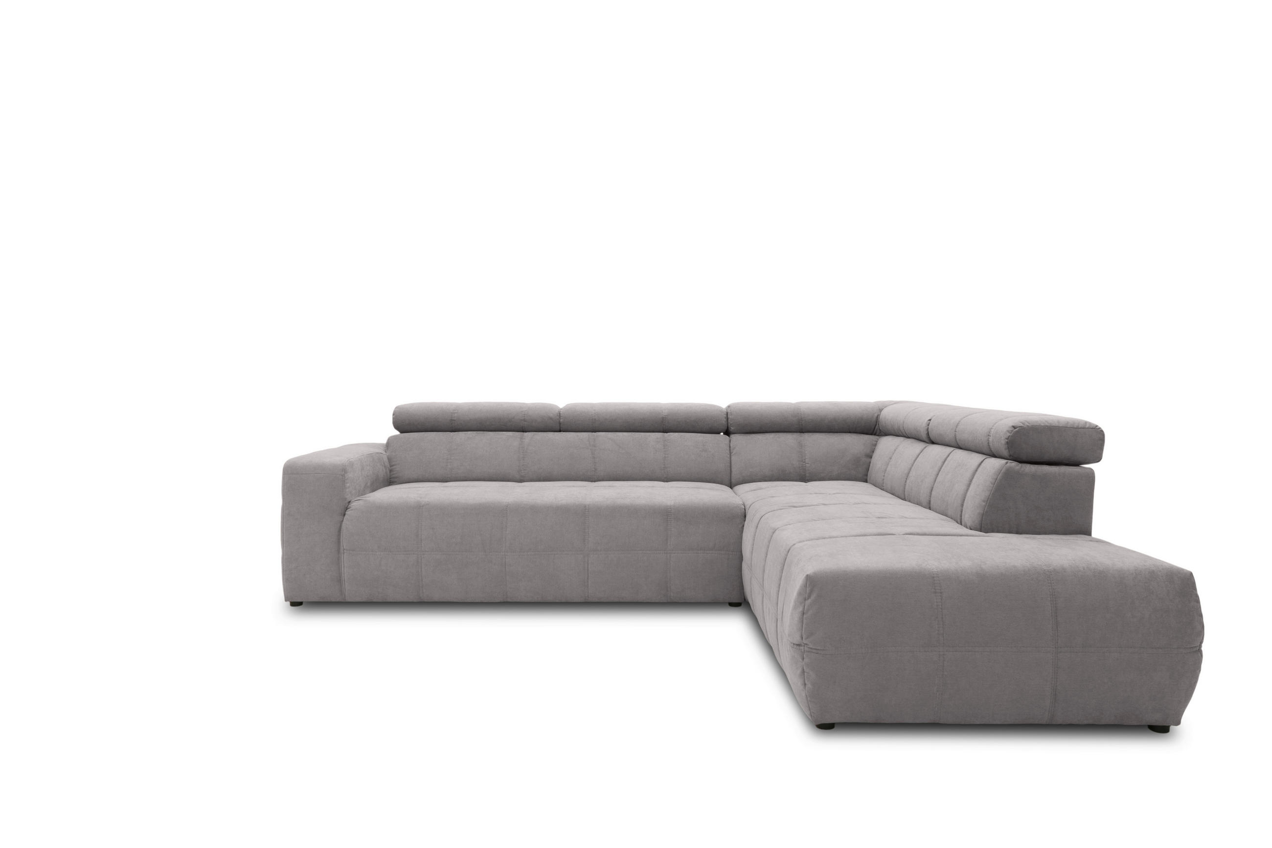 ECKSOFA Silberfarben Mikrofaser  - Silberfarben/Schwarz, Design, Kunststoff/Textil (275/228cm) - MID.YOU