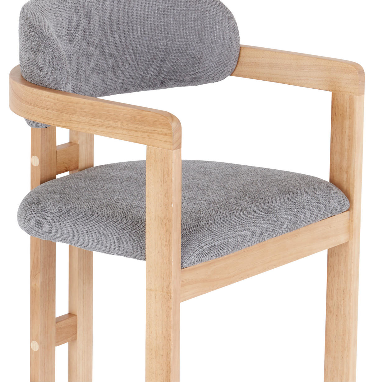 ARMLEHNSTUHL  in Leinenoptik  - Eichefarben/Grau, MODERN, Holz/Textil (60/80/52cm) - MID.YOU