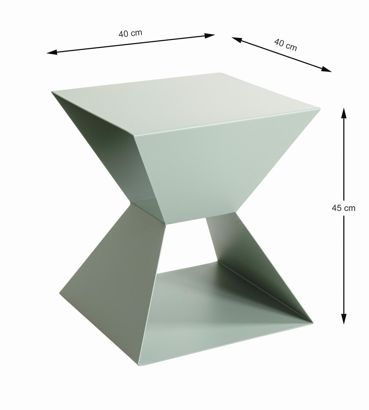 BEISTELLTISCH in Metall 40/40/45 cm  - Salbeigrün, Design, Metall (40/40/45cm)