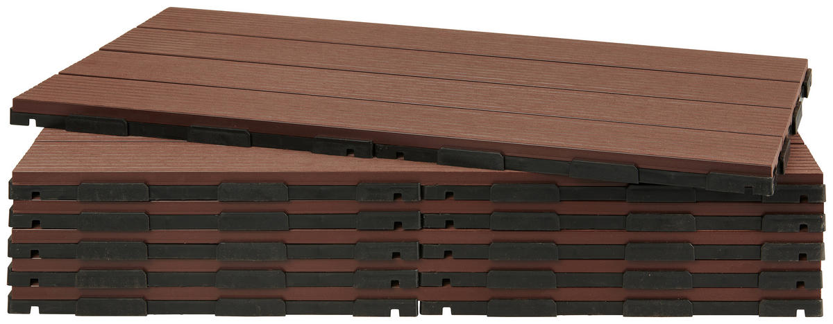 TERRASSENFLIESE 6 Stück  - Braun, Basics, Kunststoff (60/30/2cm) - Ambia Garden