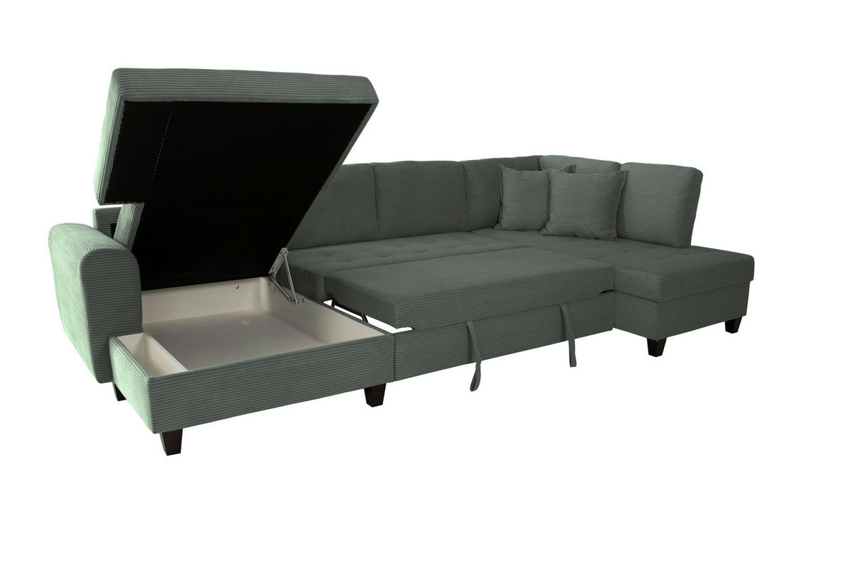 WOHNLANDSCHAFT MORITZ Grün Cord  - Grün, Trend, Textil (155/324/178cm) - P & B