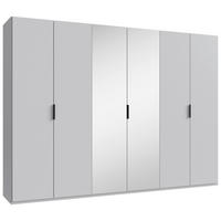 GARDEROB MED VIKDÖRRAR 300/216/58 cm 3-dörrar - vit/svart, Design, trämaterial/glas (300/216/58cm) - Boxxx