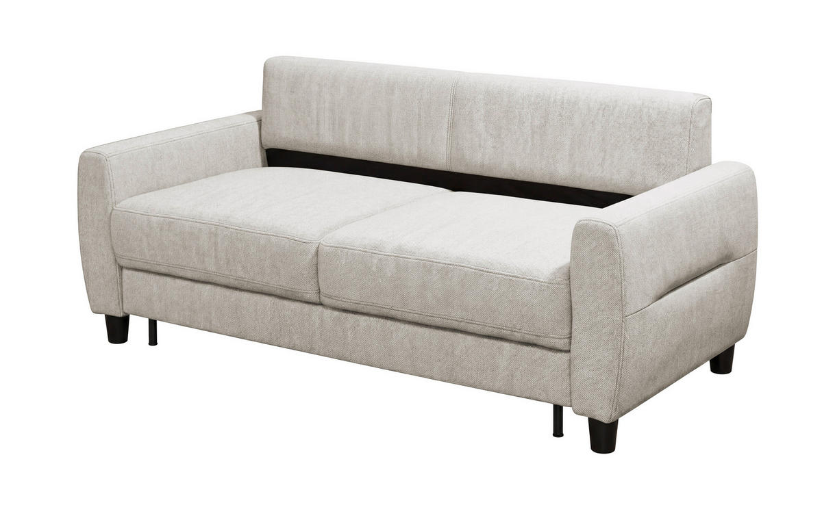 SCHLAFSOFA Webstoff Perlmutt  - Perlmutt/Schwarz, Modern, Holz/Textil (192/83/99cm) - MID.YOU