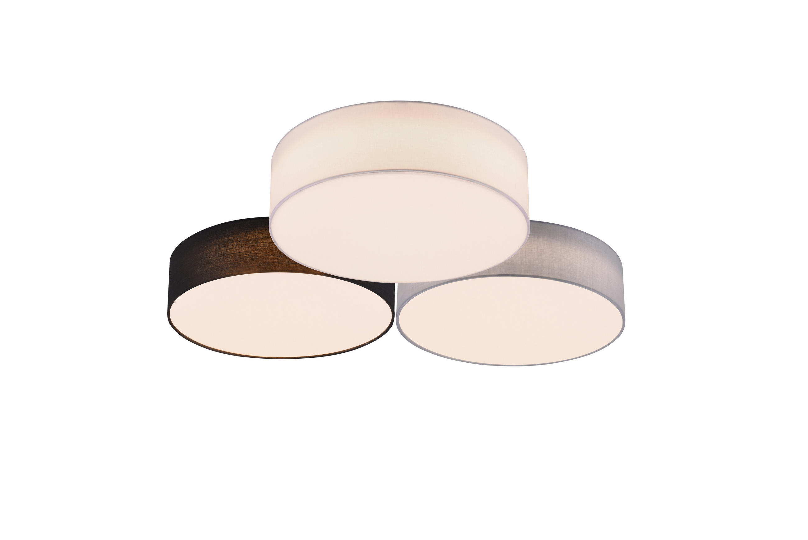 LED-DECKENLEUCHTE  64,5/14 cm    - Weiss/Schwarz, Basics, Textil/Metall (64,5/14cm) - Trio Leuchten