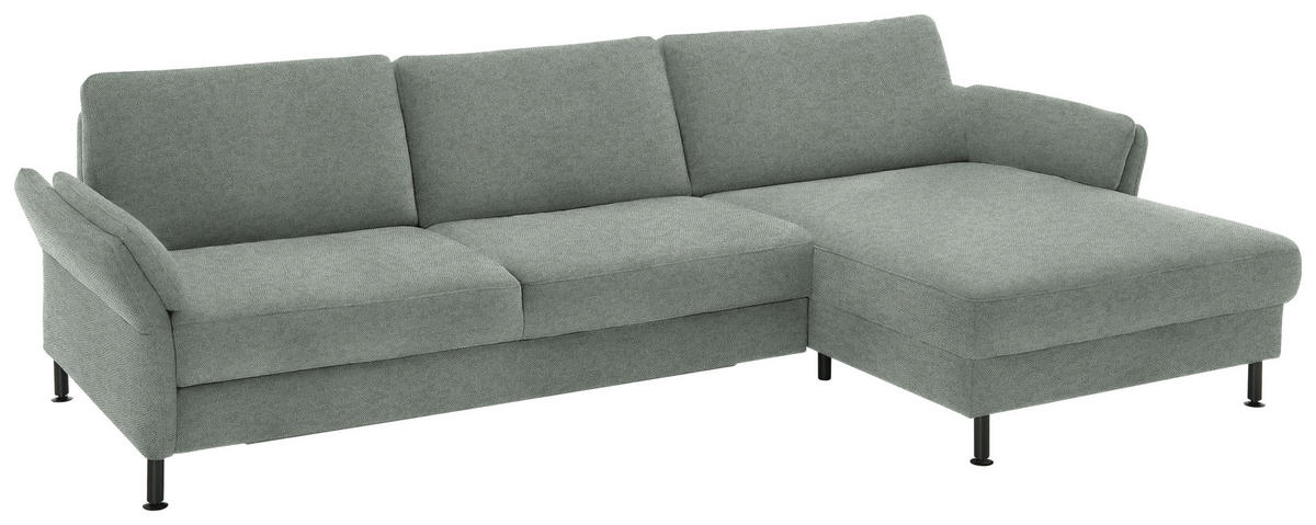 ECKSOFA  in Chenille, Flachgewebe Hellgrau  316/175 cm  - Hellgrau/Schwarz, Design, Textil/Metall (316/175cm) - Dieter Knoll