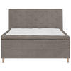 BOXSPRINGBETT 160/200 cm  in Graubraun  - Eichefarben/Graubraun, KONVENTIONELL, Holz/Textil (160/200cm) - Welnova