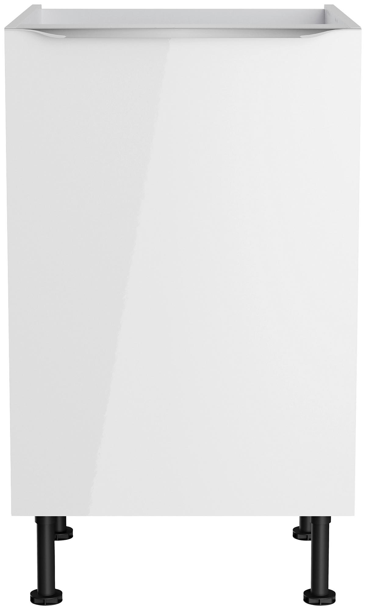 KÜCHENLEERBLOCK 270 cm   in Weiß, Weiß Hochglanz  - Edelstahlfarben/Weiß Hochglanz, Basics, Holzwerkstoff/Metall (270cm) - Optifit