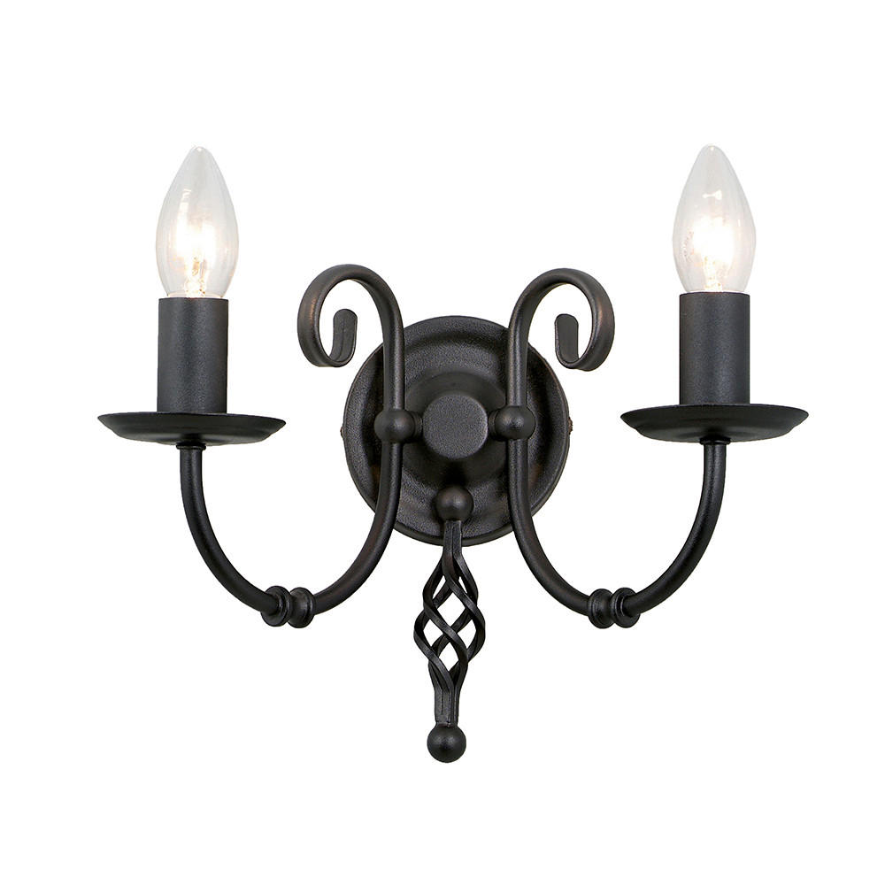 STENSKA SVETILKA  Black    220-240 V E14 - črna, Natur, kovina (30/18.5/15cm) - Elstead Lighting