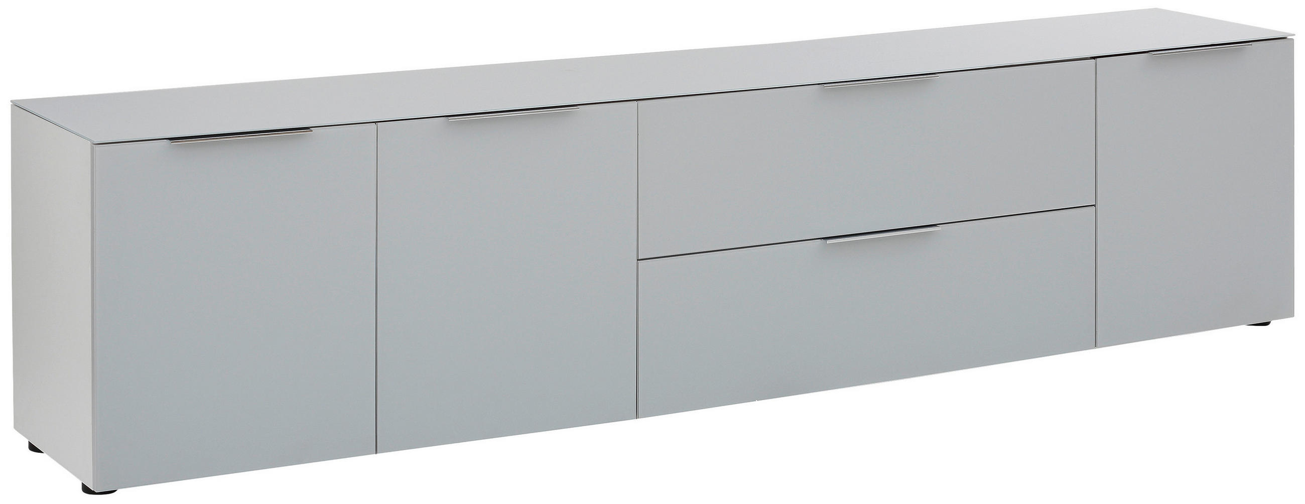 LOWBOARD Grau, Weiß - Schwarz/Weiß, Design, Glas/Holzwerkstoff (225,5/53,9/40cm)