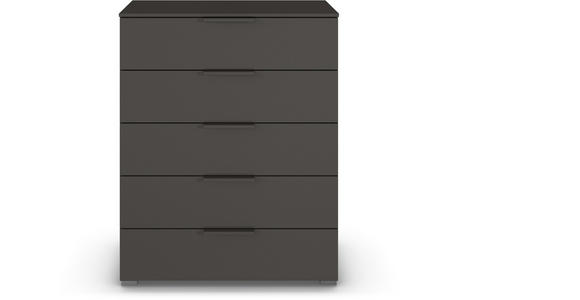 KOMMODE 80/100/42 cm in Graphitfarben - Graphitfarben/Alufarben, Trend, Holzwerkstoff/Metall (80/100/42cm) - Novel