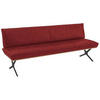 SITZBANK 214/88/66 cm Echtleder Rot, Schwarz Nussbaum furniert Metall  - Rot/Schwarz, Design, Leder/Holz (214/88/66cm) - Koinor
