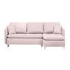 ECKSOFA in Flachgewebe Hellrosa  - Hellrosa/Silberfarben, Design, Textil/Metall (223/146cm) - Ti'me