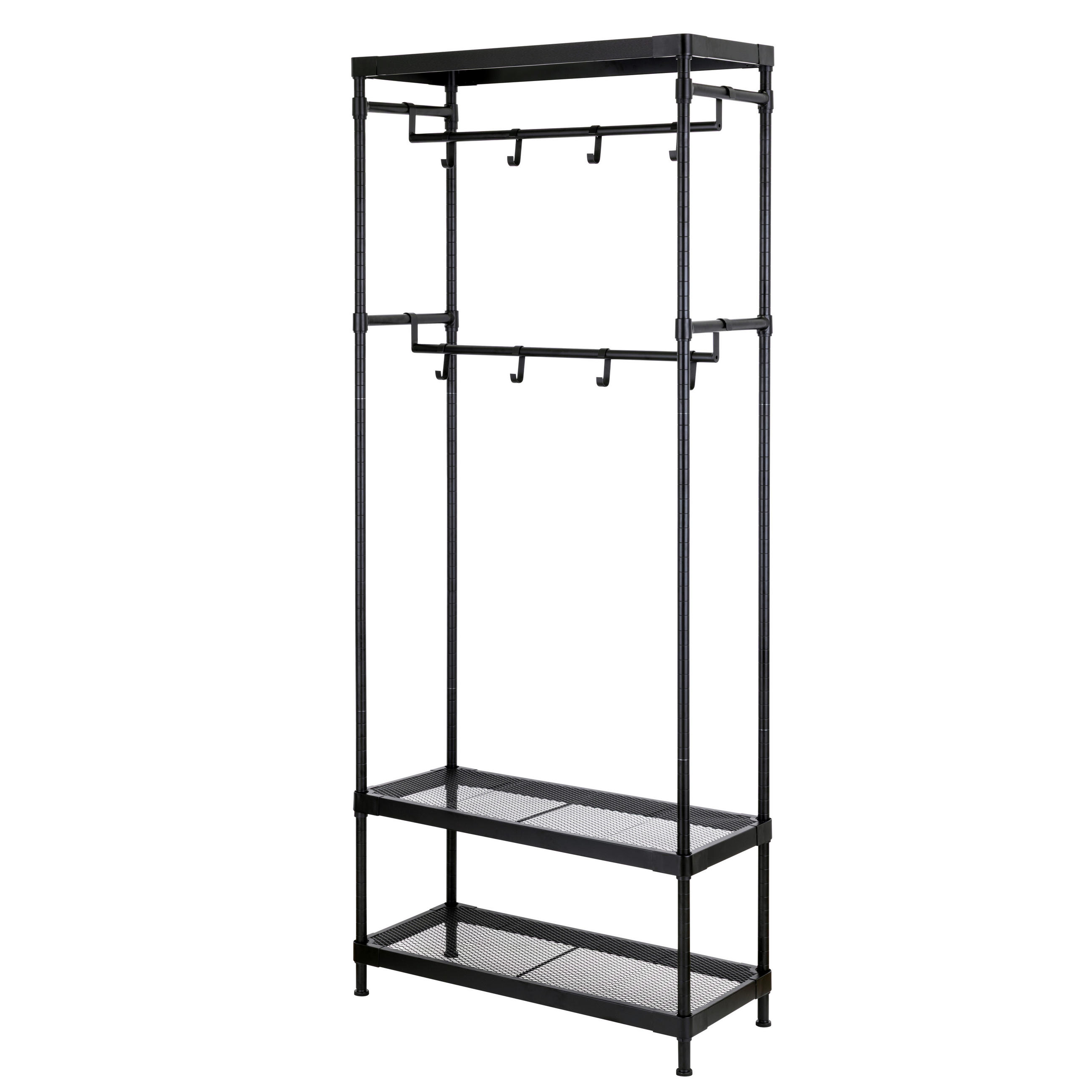 GARDEROBENSTÄNDER in Schwarz 75/180/32 cm   - Schwarz, Design, Metall (75/180/32cm) - MID.YOU