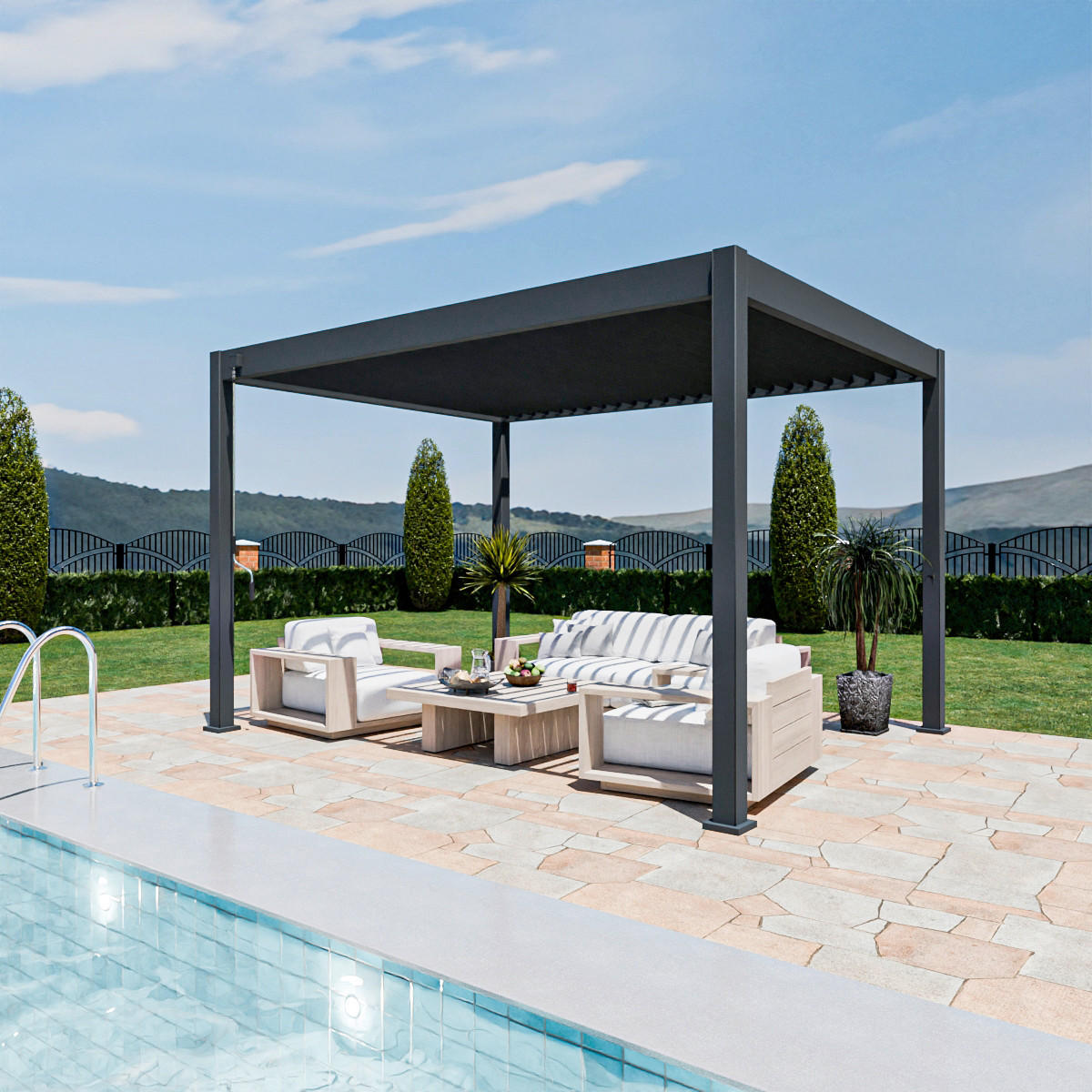 PERGOLA 300/400/255 cm   - Graphitfarben, Basics, Metall (300/400/255cm) - Gardenson