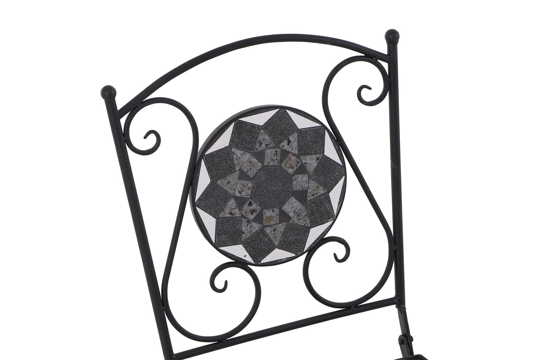 GARTENKLAPPSTUHL in Metall, Keramik Schwarz  - Schwarz, KONVENTIONELL, Keramik/Metall (39/88,5/49,5cm) - Gardenson