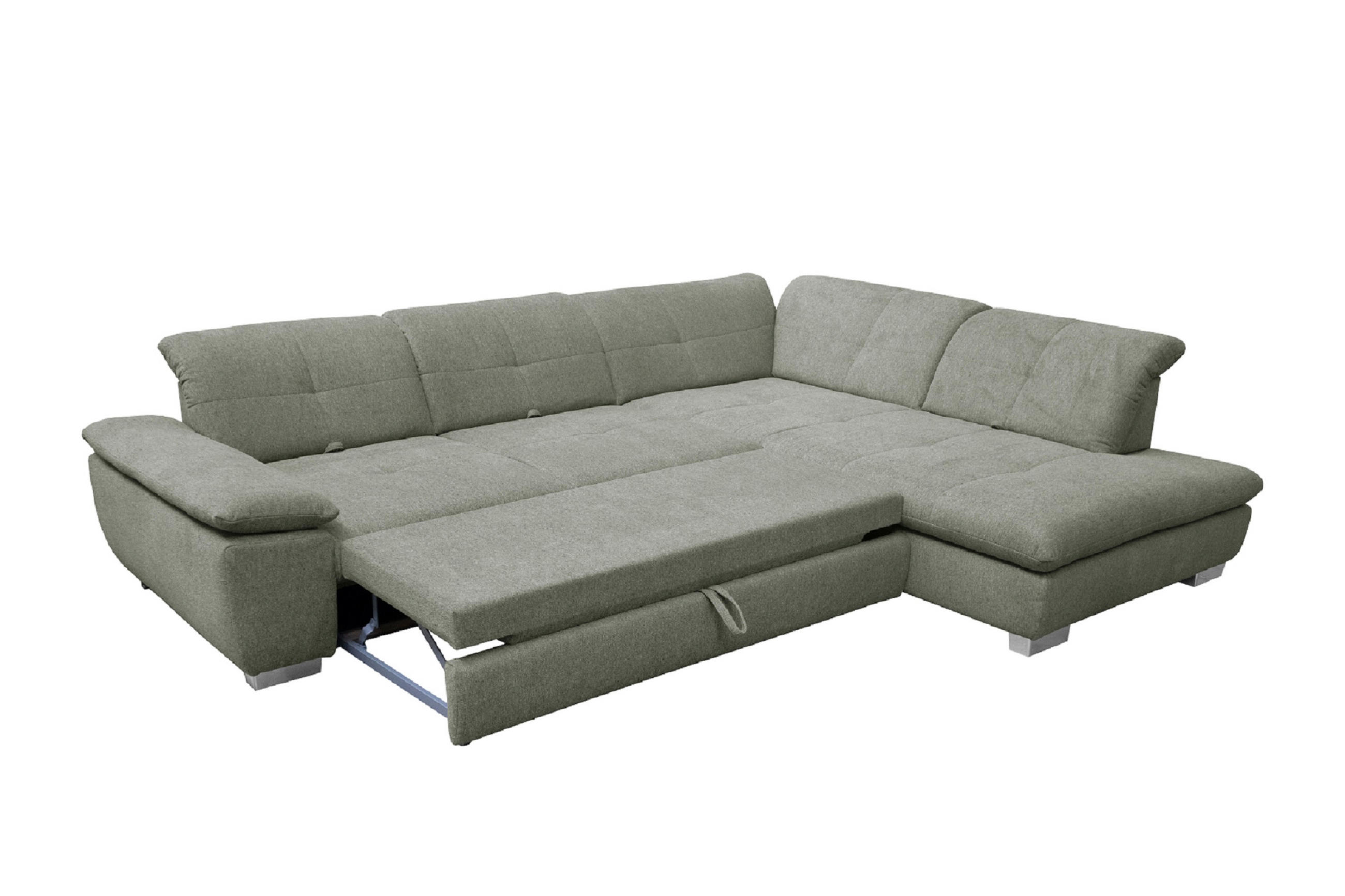 SAROKGARNITÚRA textil zöld  - krómszínű/zöld, Basics, műanyag/textil (313/242cm) - Xora