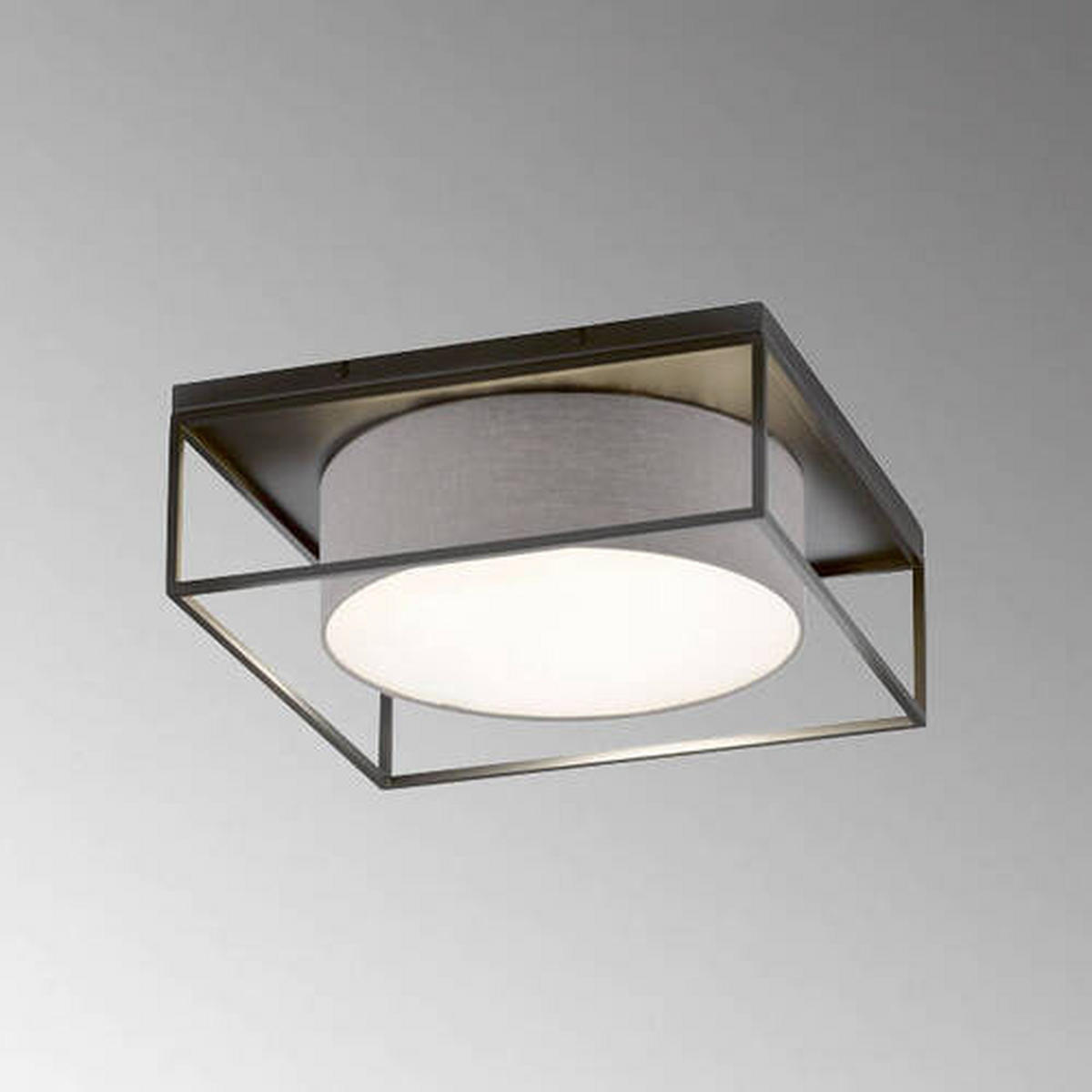 TAKLAMPA Carre 60/10 cm  - vit/grå, Design, metall/textil (60/10cm) - Fischer & Honsel