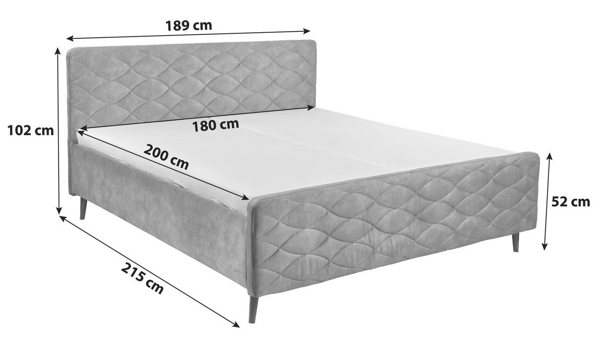 ČALOUNĚNÁ POSTEL, 180/200 cm, tmavě šedá - tmavě šedá, Basics, dřevo/kompozitní dřevo (180/200cm) - MID.YOU