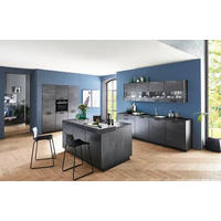EINBAUKÜCHE 615  - Schwarz, Design, Holzwerkstoff - Celina