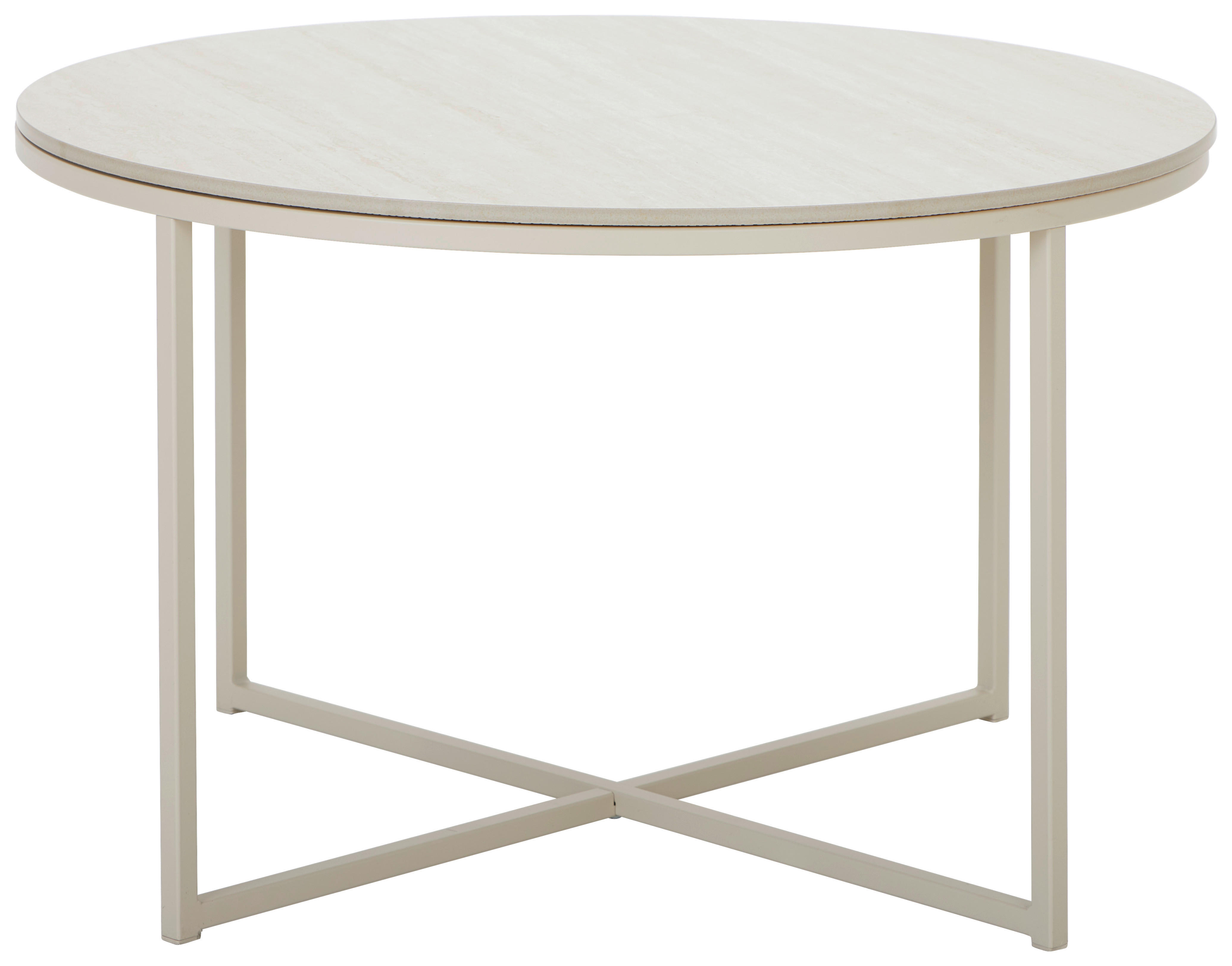SOFFBORD i metall, keramik 74/74/45 cm  - cremefärgad, Design, metall/keramik (74/74/45cm) - Carryhome