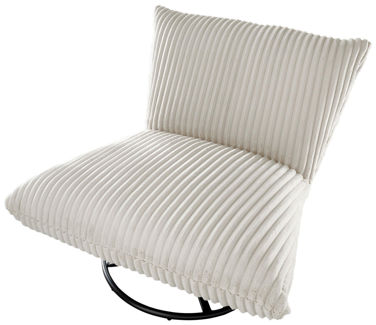 RELAXSESSEL in Textil Weiss  - Weiss/Schwarz, Design, Textil/Metall (100/78/96cm) - Livetastic