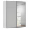 SCHWEBETÜRENSCHRANK 201/223/68 cm 2-türig Grau  - Alufarben/Grau, KONVENTIONELL, Glas/Holzwerkstoff (201/223/68cm) - Novel