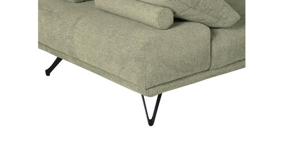 ECKSOFA Grün Flachgewebe Rückenkissen, Rücken echt  - Schwarz/Grün, KONVENTIONELL, Textil/Metall (310/240cm) - Carryhome
