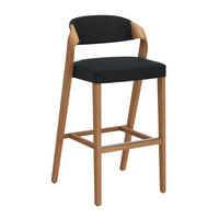 BARHOCKER Holz, Leder Wildeiche, Blaugrau  - Wildeiche/Blaugrau, Natur, Leder/Holz (52/103/52cm) - Voglauer