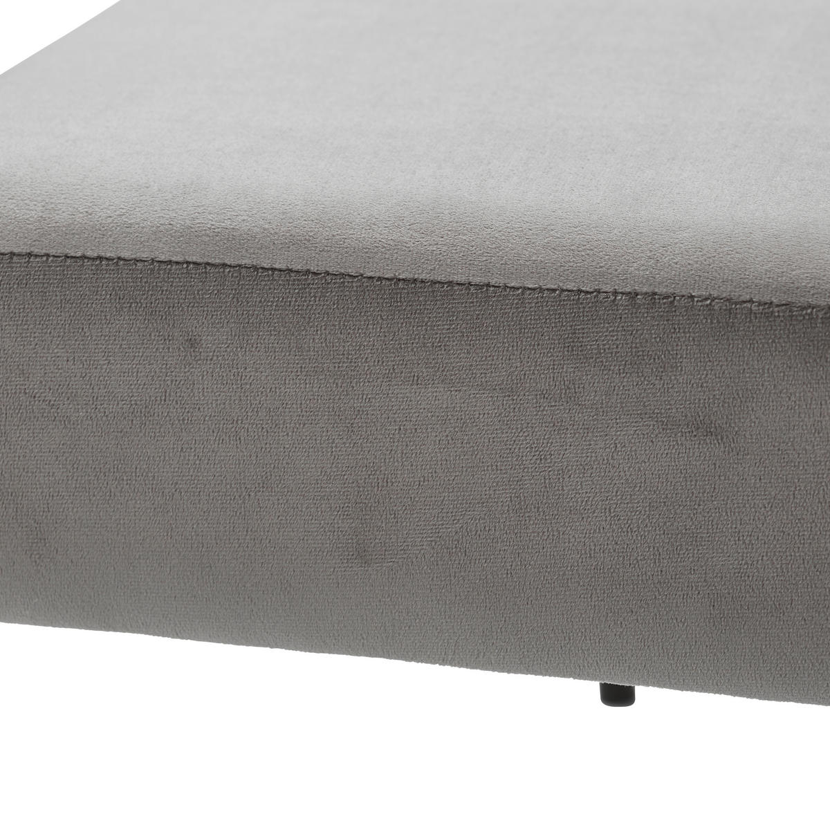 HOCKERBANK 100/45/35 cm Samt Grau, Schwarz  - Schwarz/Grau, MODERN, Textil/Metall (100/45/35cm) - Novel
