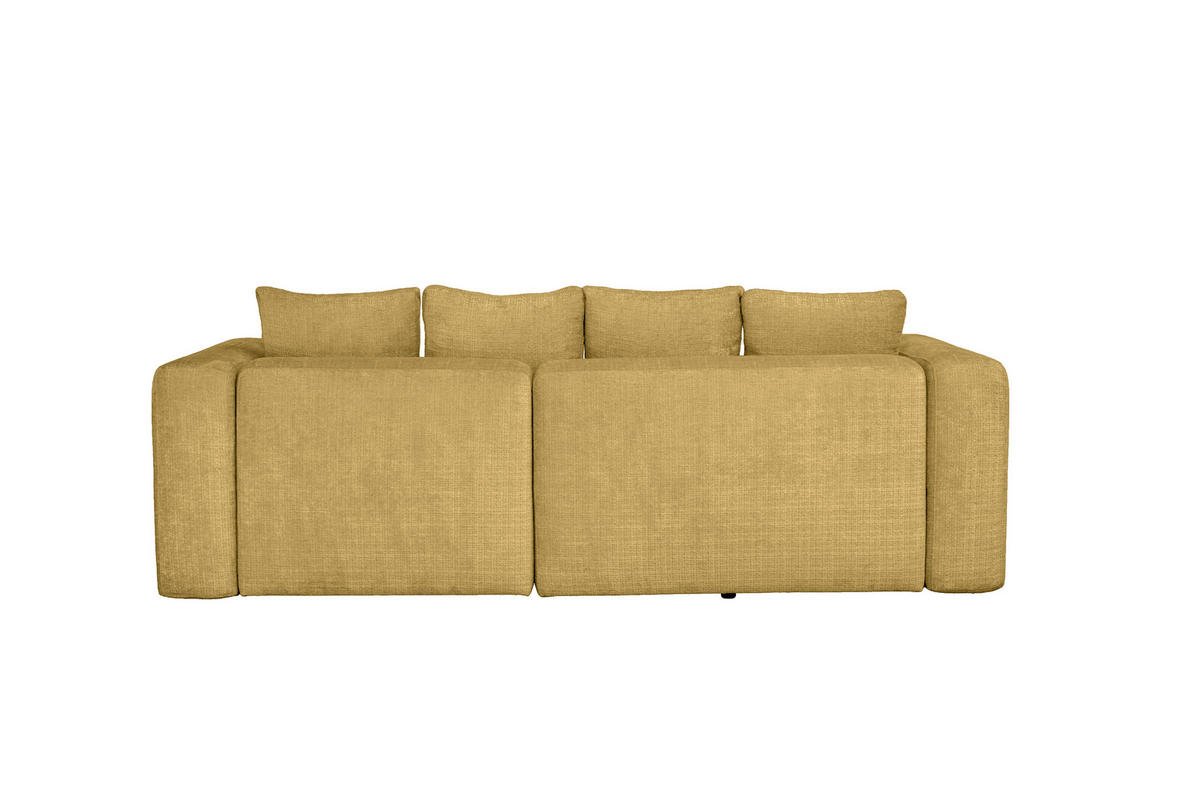 ECKSOFA Goldfarben Chenille Zierkissen, Rückenkissen, Rücken echt  - Goldfarben/Schwarz, MODERN, Kunststoff/Textil (276/188cm) - Milino