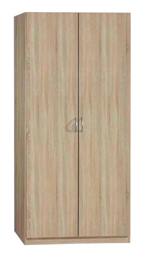 DREHTÜRENSCHRANK 91/197/54 cm 2-türig  - Silberfarben/Sonoma Eiche, Basics, Holzwerkstoff/Kunststoff (91/197/54cm) - Boxxx