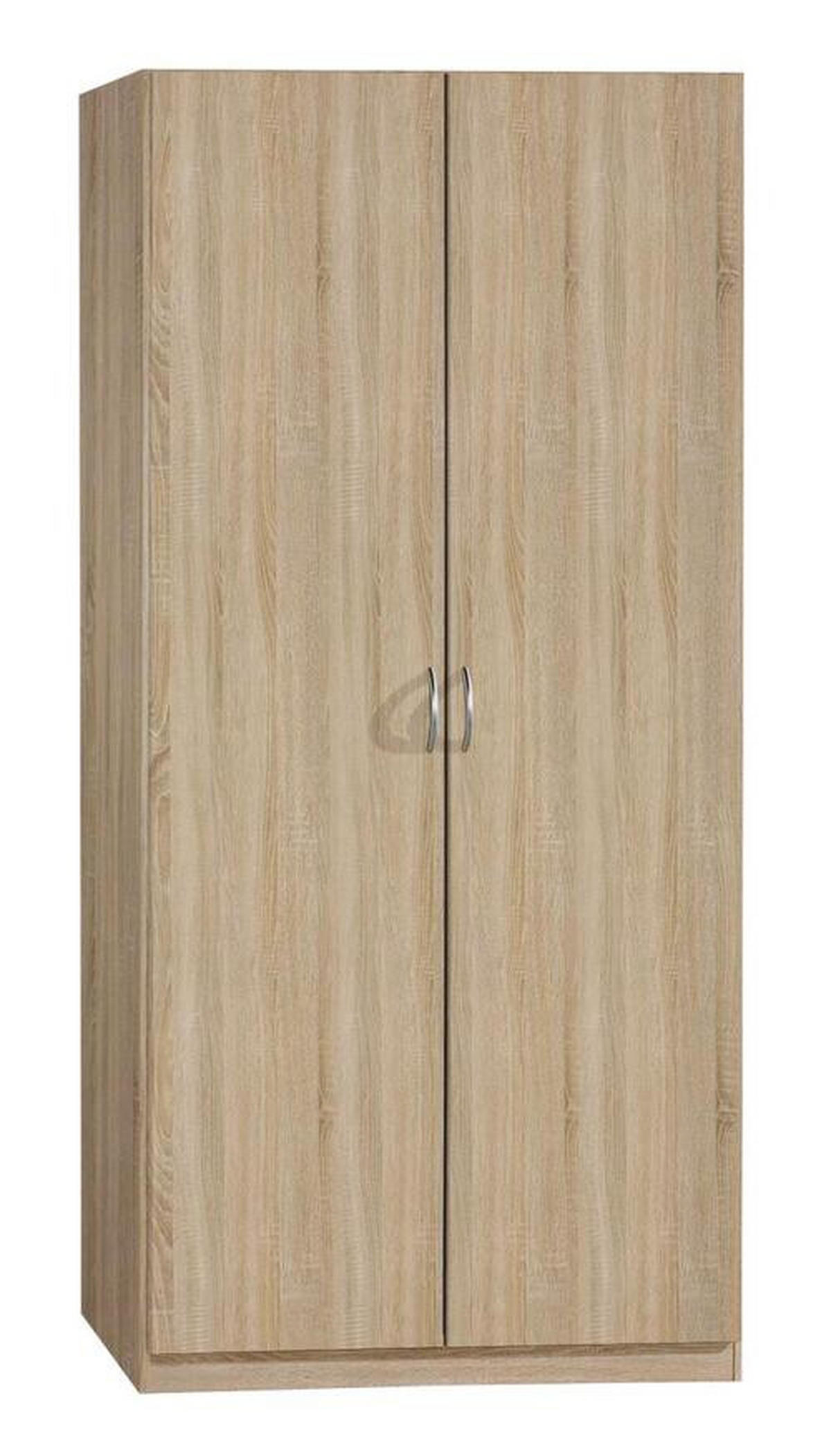 DREHTÜRENSCHRANK in Sonoma Eiche  - Silberfarben/Sonoma Eiche, Design, Holzwerkstoff/Kunststoff (91/197/54cm) - Boxxx