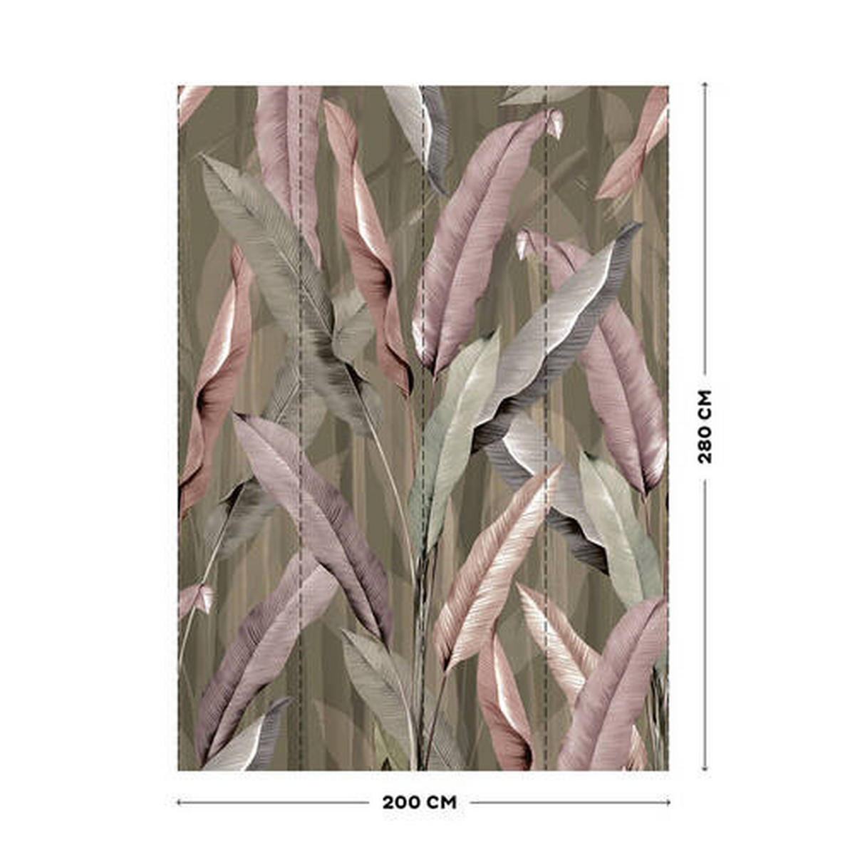 FOTOTAPETE  - Altrosa/Grün, Trend, Papier/Kunststoff (200/280cm) - Xora