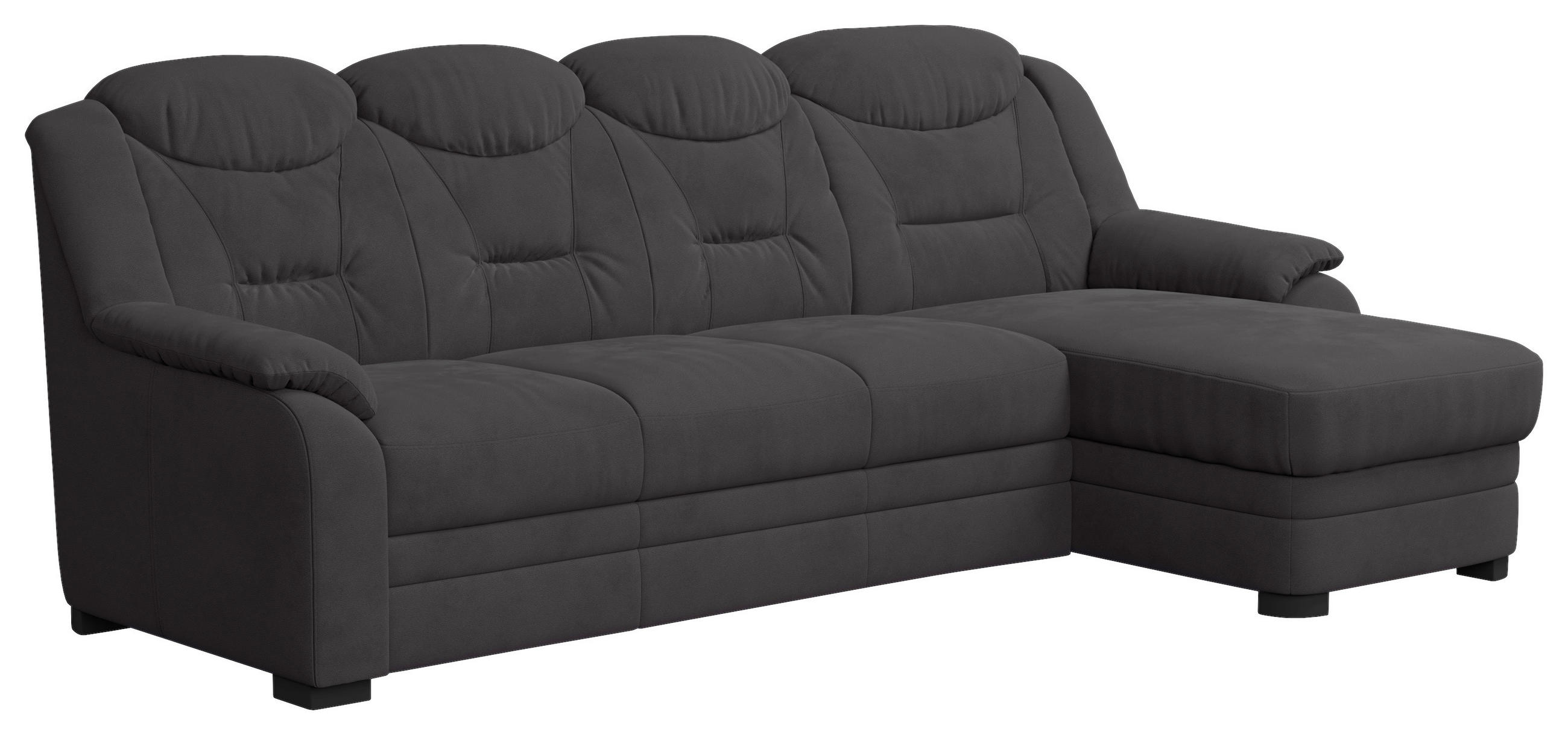 ECKSOFA Anthrazit Mikrofaser  - Anthrazit/Schwarz, Basics, Kunststoff/Textil (257/162cm) - MID.YOU