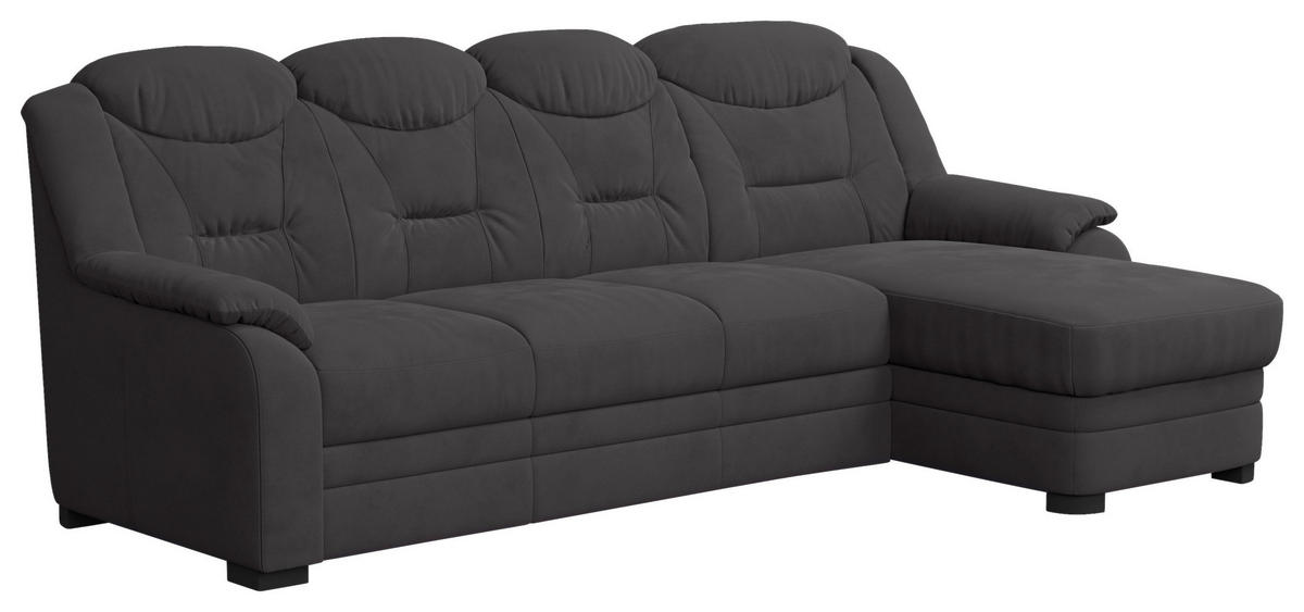 ECKSOFA Anthrazit Mikrofaser  - Anthrazit/Schwarz, Basics, Kunststoff/Textil (257/162cm) - MID.YOU