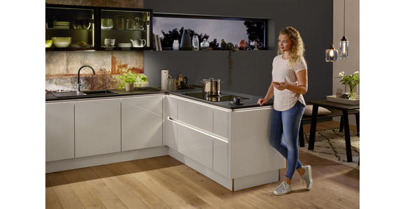 EINBAUKÜCHE - Weiß, Design, Glas/Holzwerkstoff - Dieter Knoll