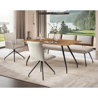 ESSTISCH Eiche rechteckig Eichefarben, Bronzefarben  - Eichefarben/Schwarz, Design, Holz/Holzwerkstoff (210/100/76cm) - Moderano