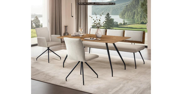 ESSTISCH Eiche rechteckig Schwarz, Eichefarben - Eichefarben/Schwarz, Design, Holz/Holzwerkstoff (160/90/76cm) - Moderano