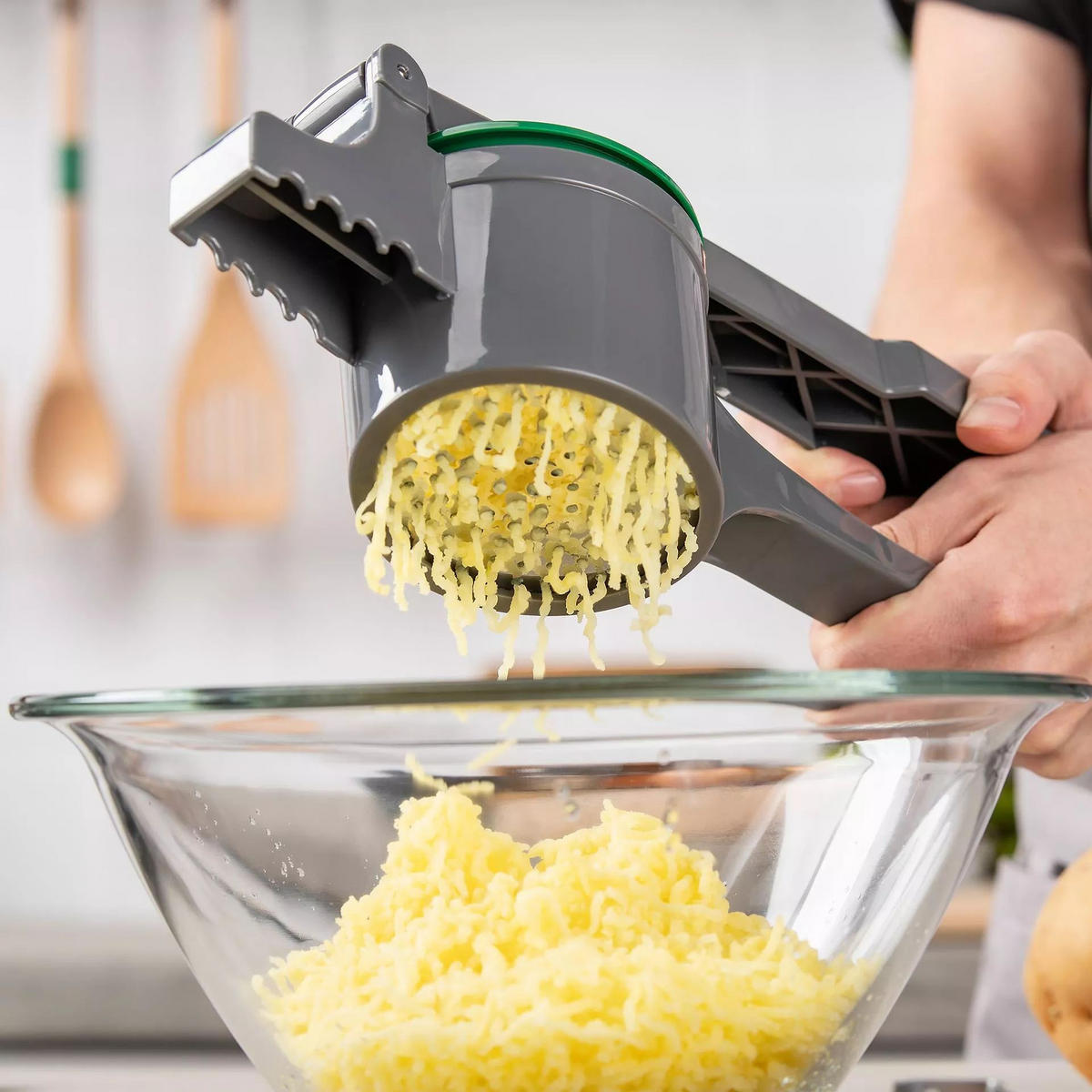 KARTOFFELPRESSE  - Dunkelgrau/Grün, Design, Kunststoff/Metall (35cm) - Chefkoch+Fackelmann