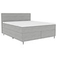 BOXSPRINGBETT 180/200 cm  in Hellgrau  - Hellgrau/Schwarz, KONVENTIONELL, Textil/Metall (180/200cm) - Carryhome