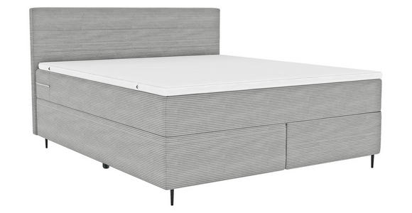 BOXSPRINGBETT 180/200 cm  in Hellgrau  - Hellgrau/Schwarz, KONVENTIONELL, Textil/Metall (180/200cm) - Carryhome